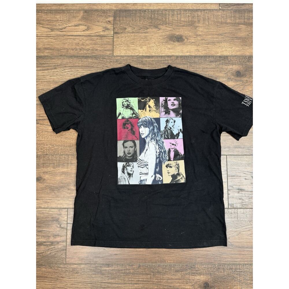 Taylor Swift The Eras Tour Black T-Shirt US Dates Size M Official Merch